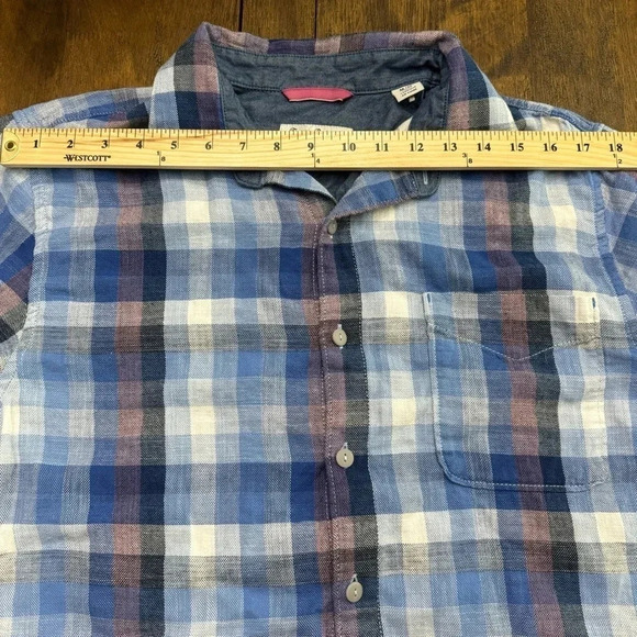 Excellent condition Tommy Bahama men’s Cala Beach Plaid Camp shirt. Cotton. M. - Picture 4 of 10